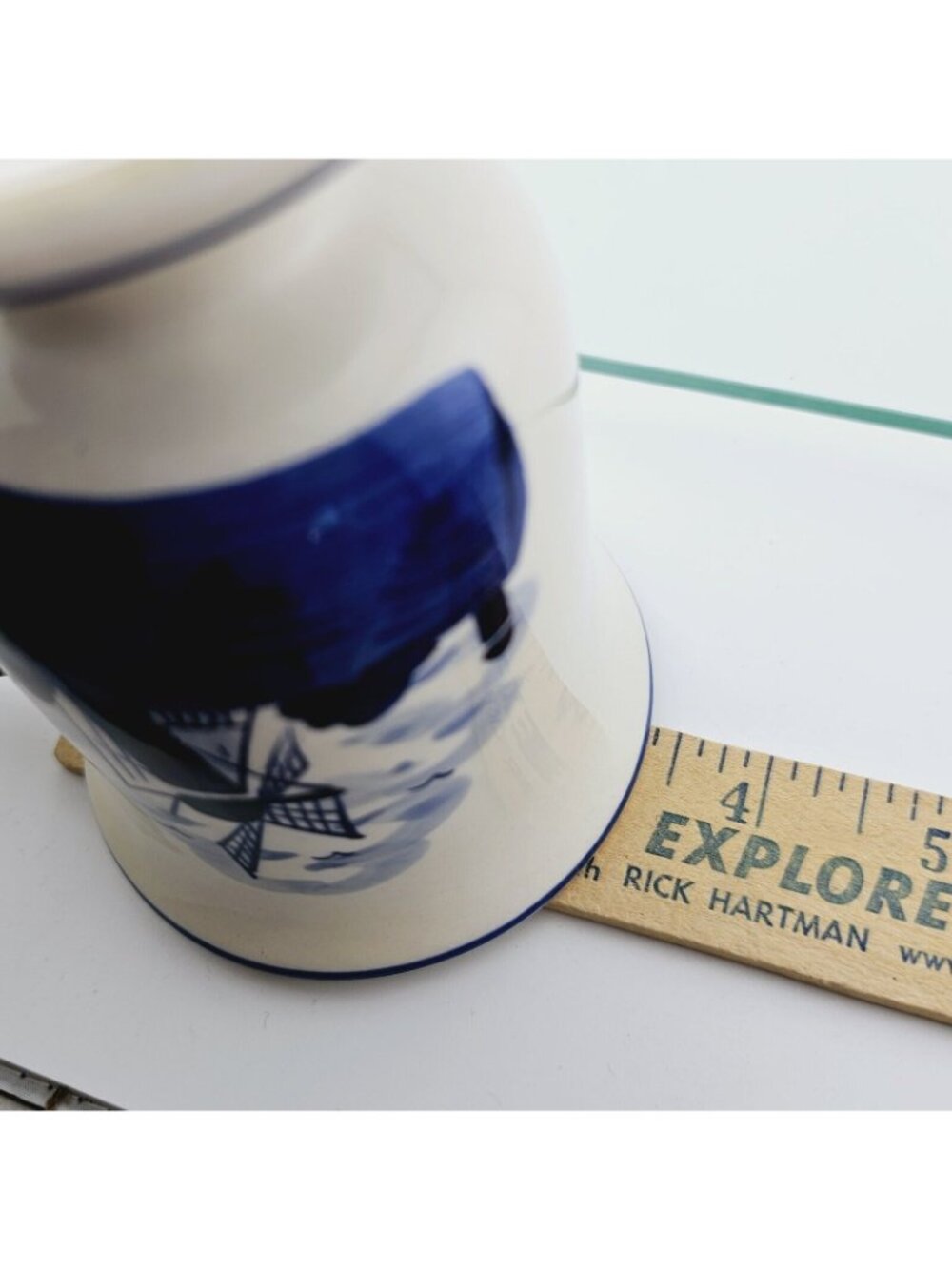 Delft Blue Pottery Mug Handpainted Windmill DAIC Holland Pedestal handle cup - Picture 3 of 12